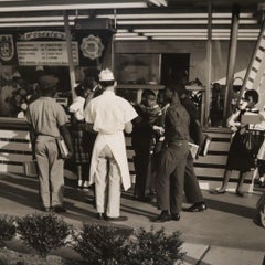 MCDONALD'S 1955 Vintage Large Matte Photograph Of Early Outdoors Restaurant