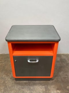 McDowell Craig Industrial Side Cabinet, Refinished in Orange
