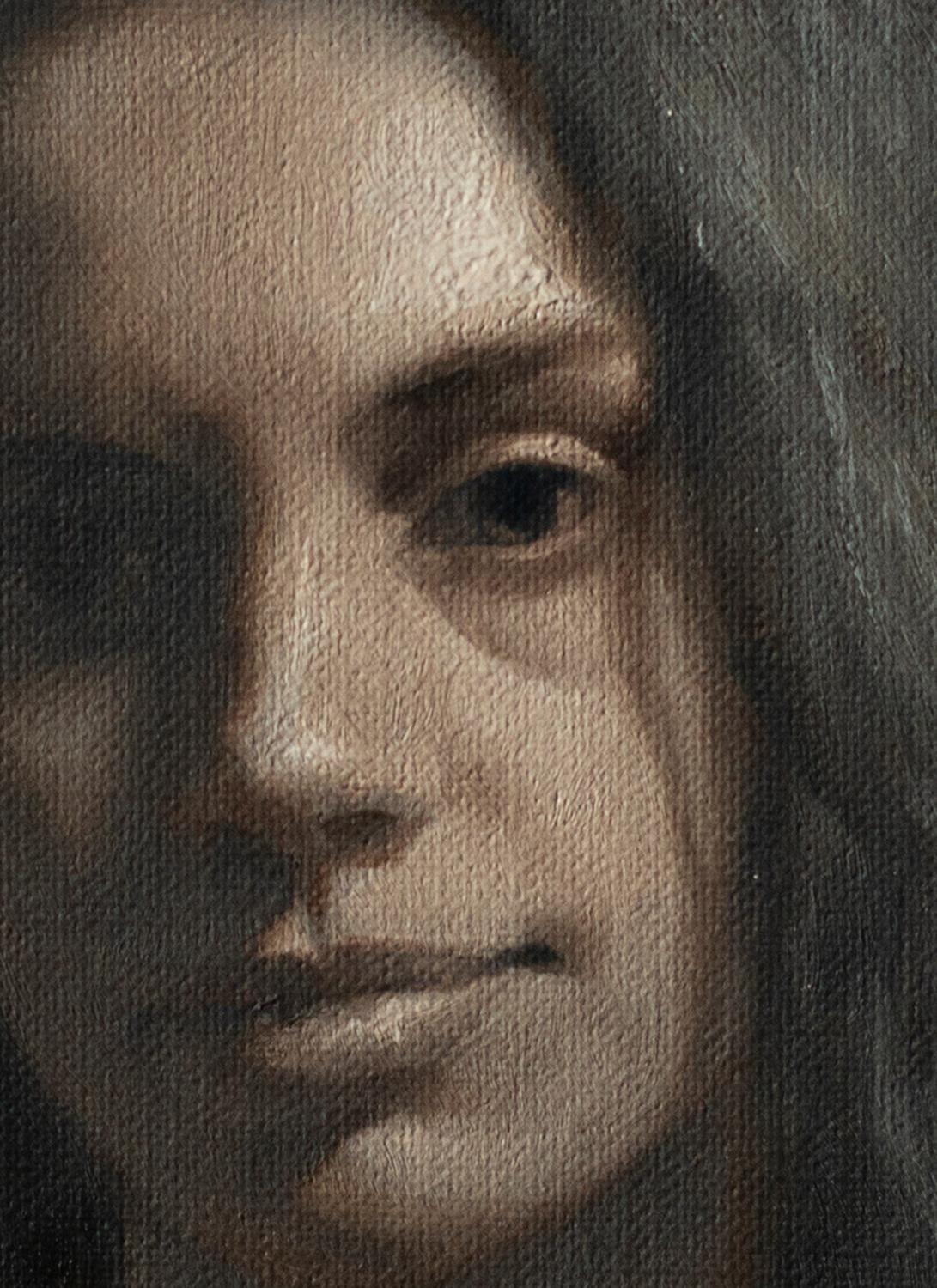 Clair, Pittura a olio - Portrait Painting Nero di McGarren Flack