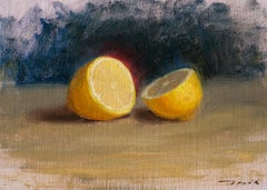 Limón dividido, Pintura al óleo