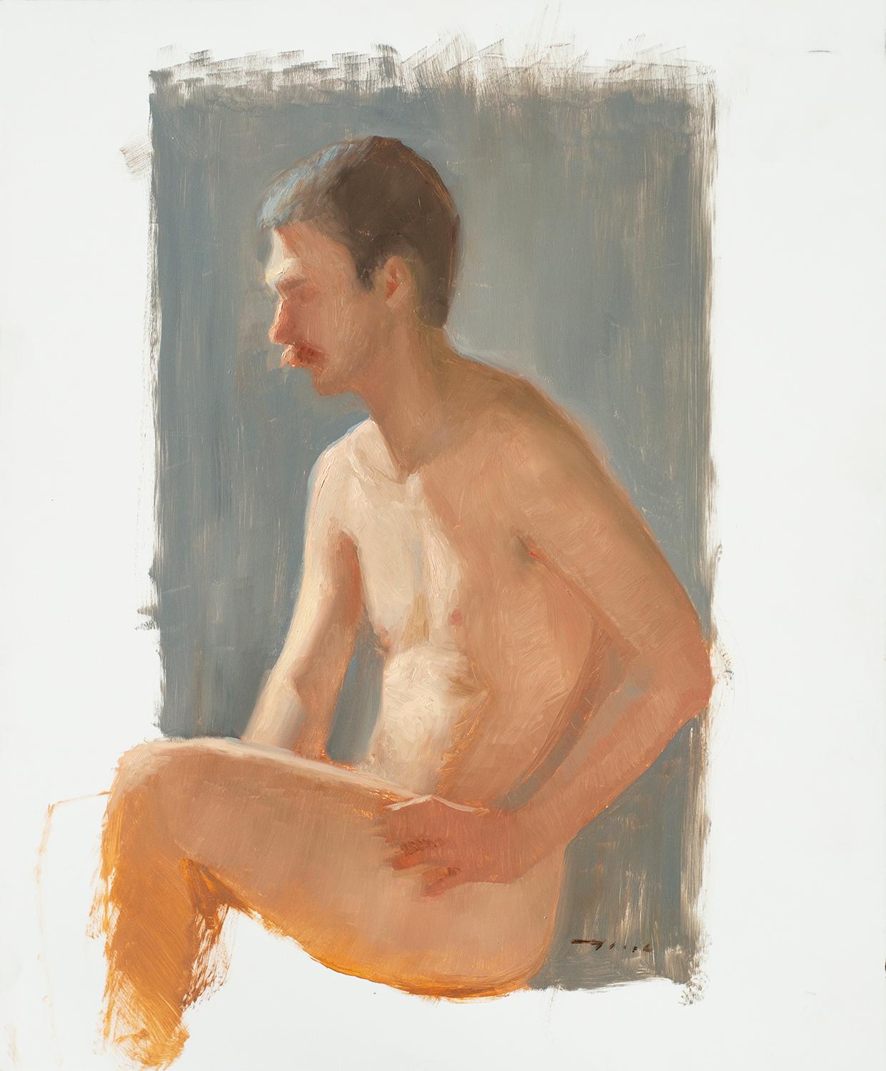 Nude Painting di McGarren Flack - Duca, Pittura a olio