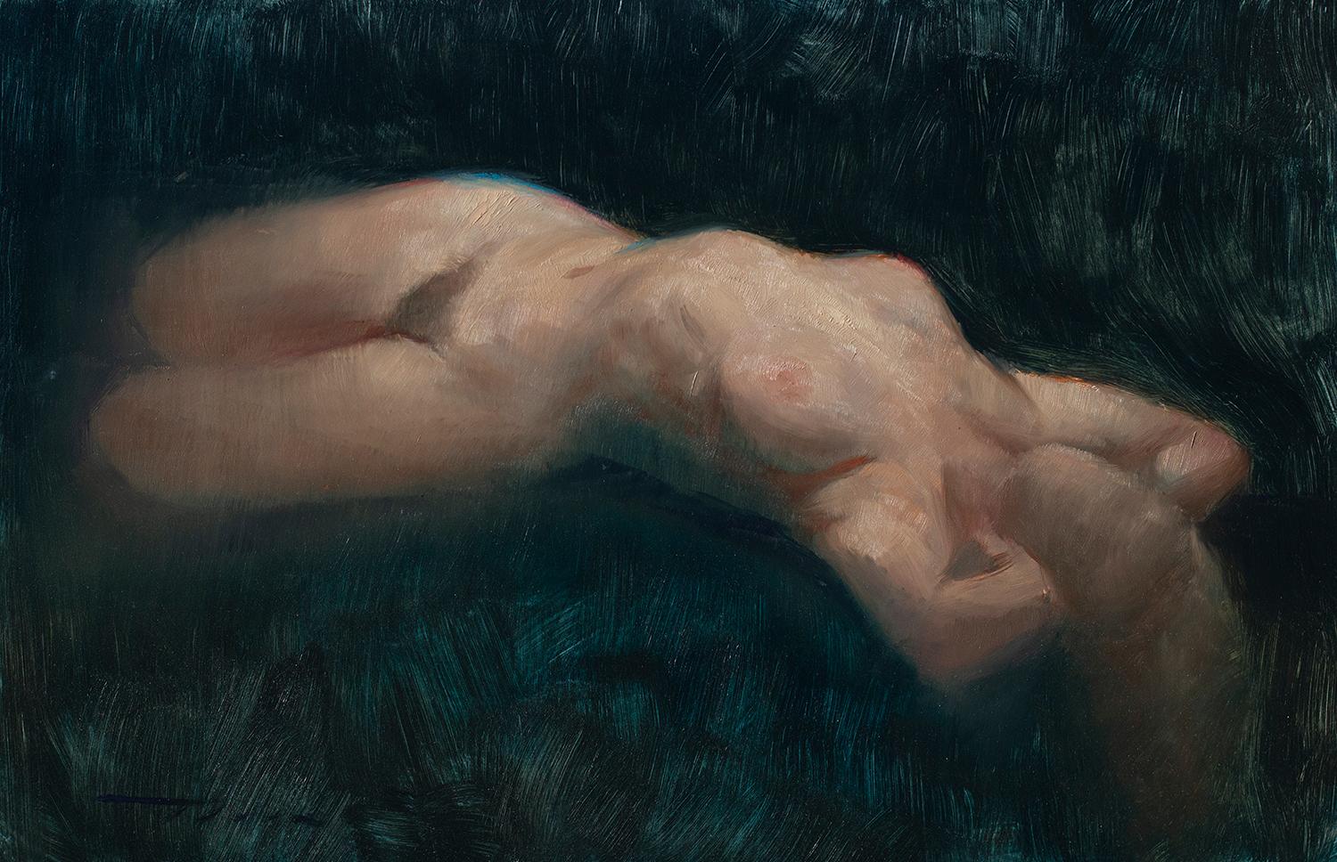 Riposo in verde, Pittura a olio