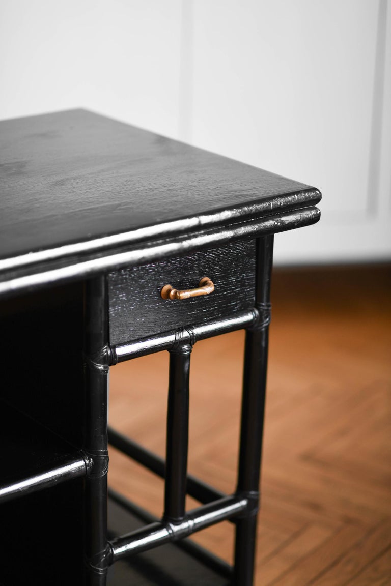 "McGuire" 1970s Bar Server Buffet, Trolley with Extendable Top For Sale