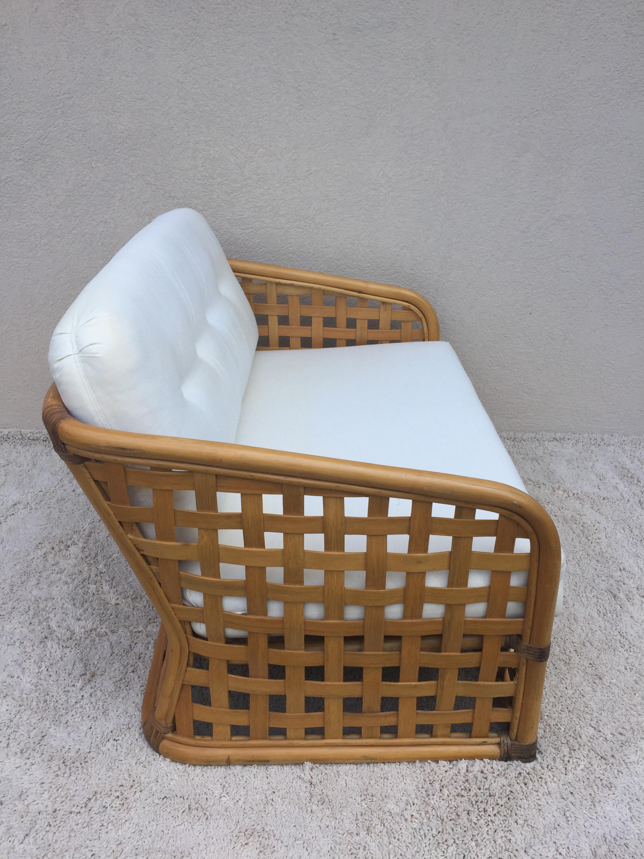 McGuire 4 Piece Set Sofa Love Seat Chair Ottoman Open Square Basket Design 3