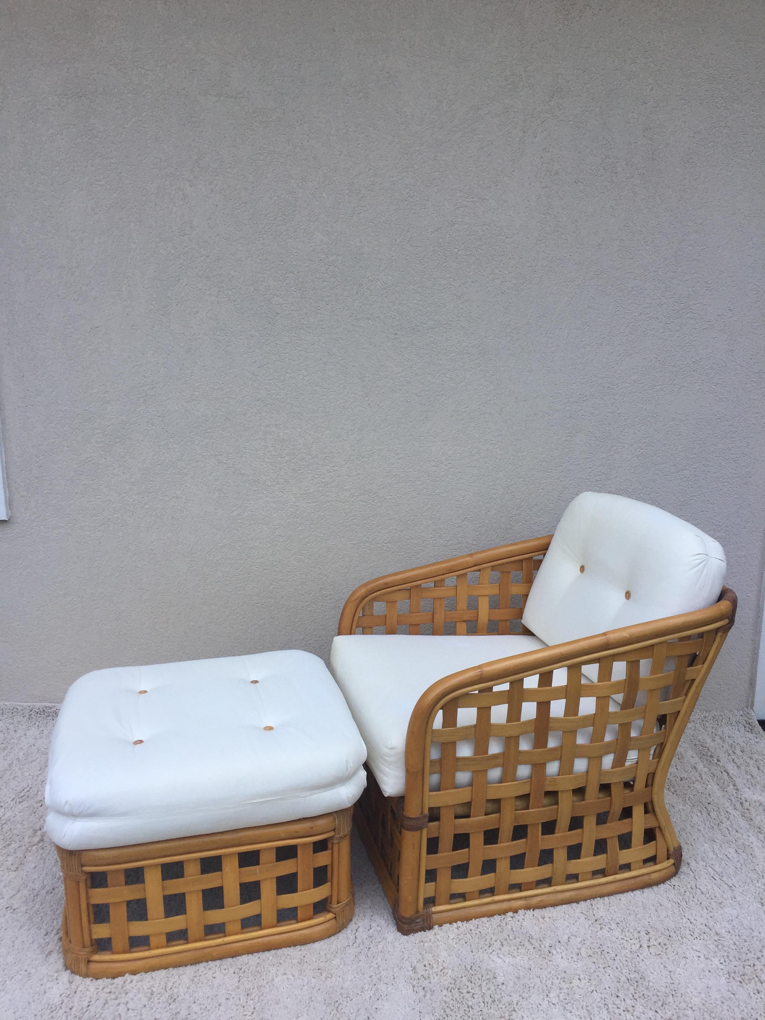 McGuire 4 Piece Set Sofa Love Seat Chair Ottoman Open Square Basket Design 5