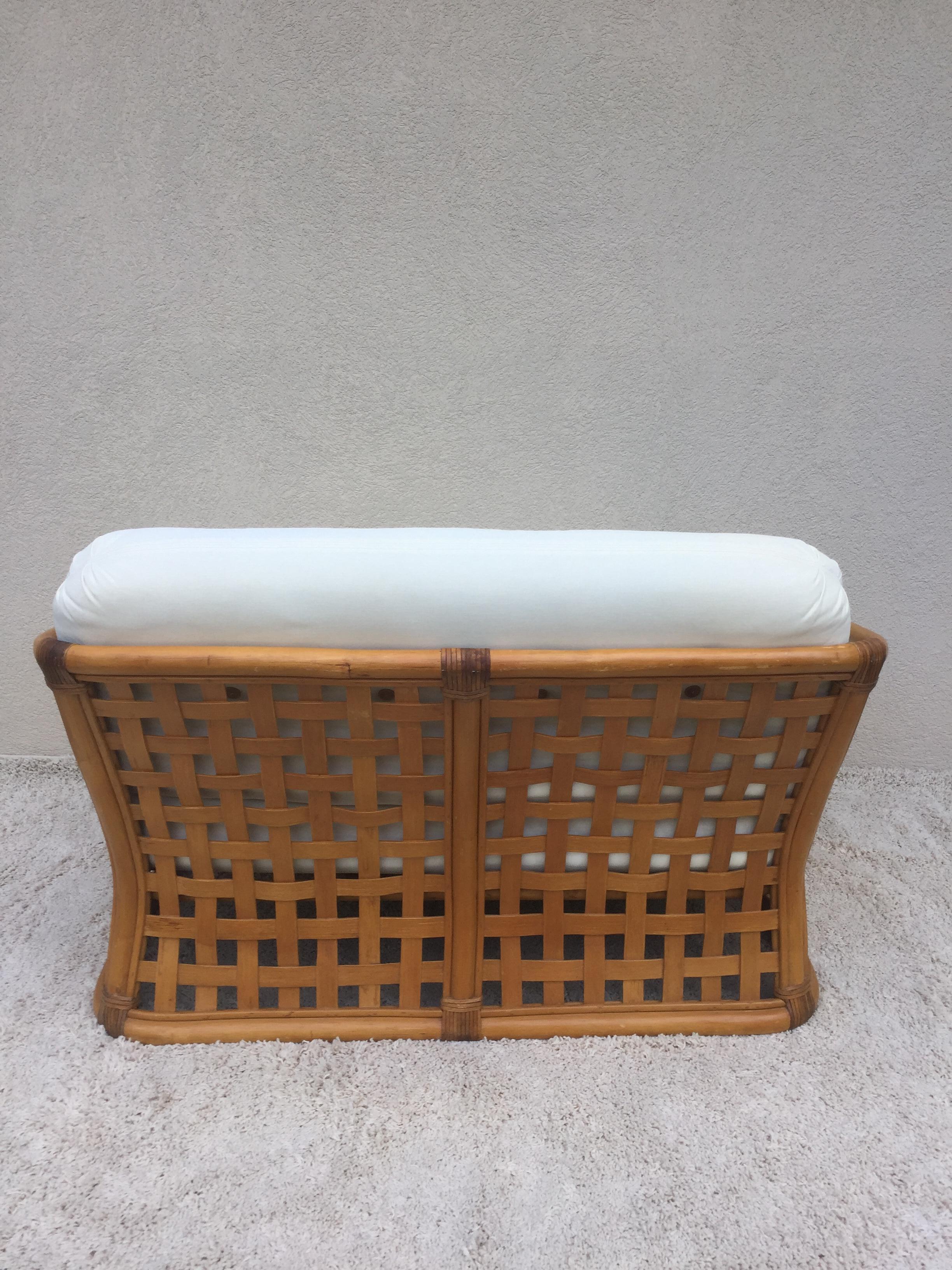 McGuire 4 Piece Set Sofa Love Seat Chair Ottoman Open Square Basket Design 2