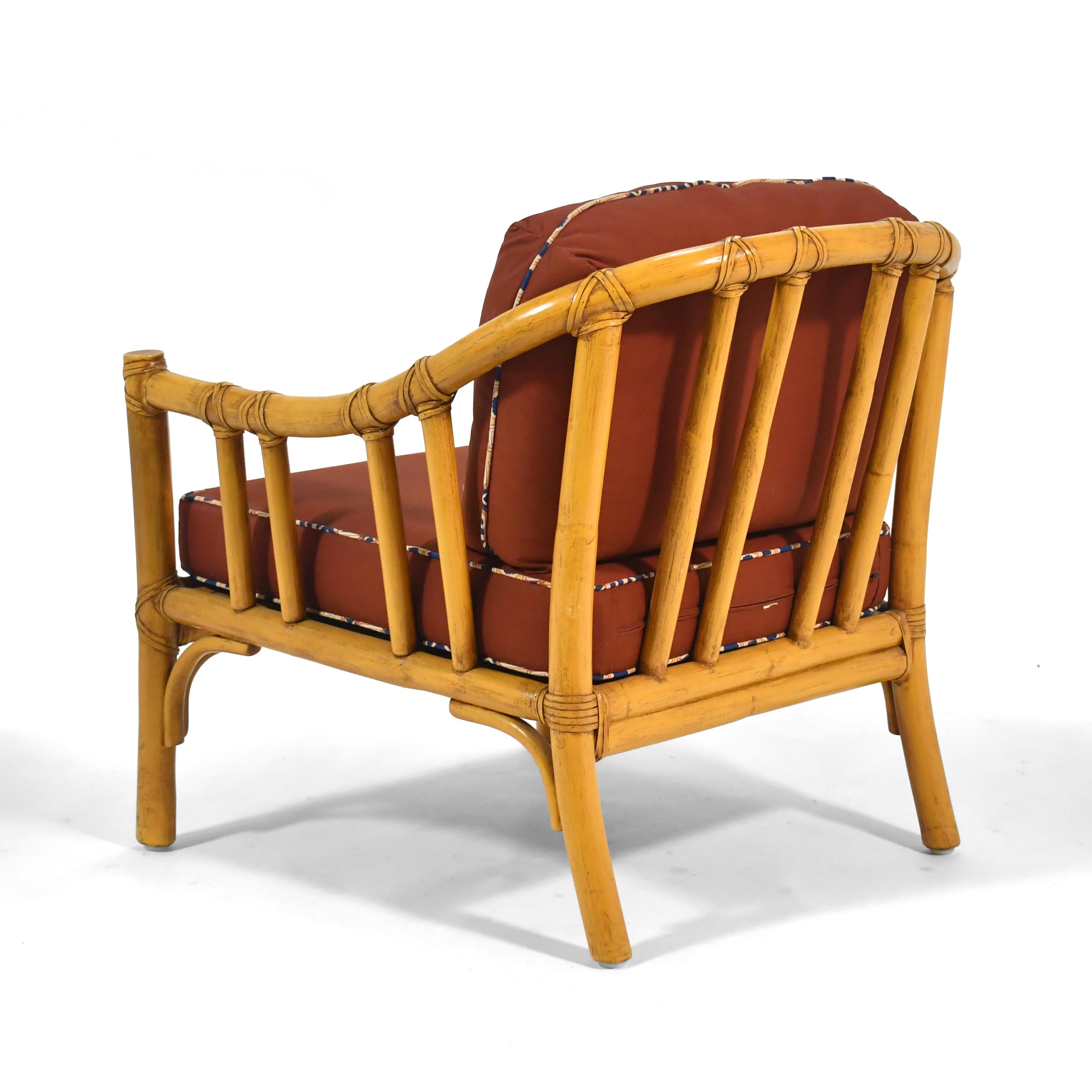 Mid-20th Century McGuire A-1 Rattan Lounge Chair For Sale