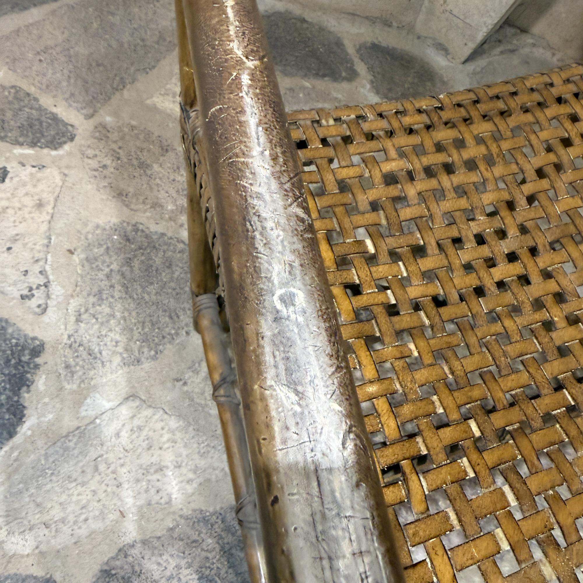 McGuire Antalya Poltrona da regista in rattan intrecciato con pelle di rawhide intrecciata in vendita 6