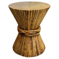 McGuire Attributed Rattan Sheaf of Wheat Dining Table Base, Circa 1970