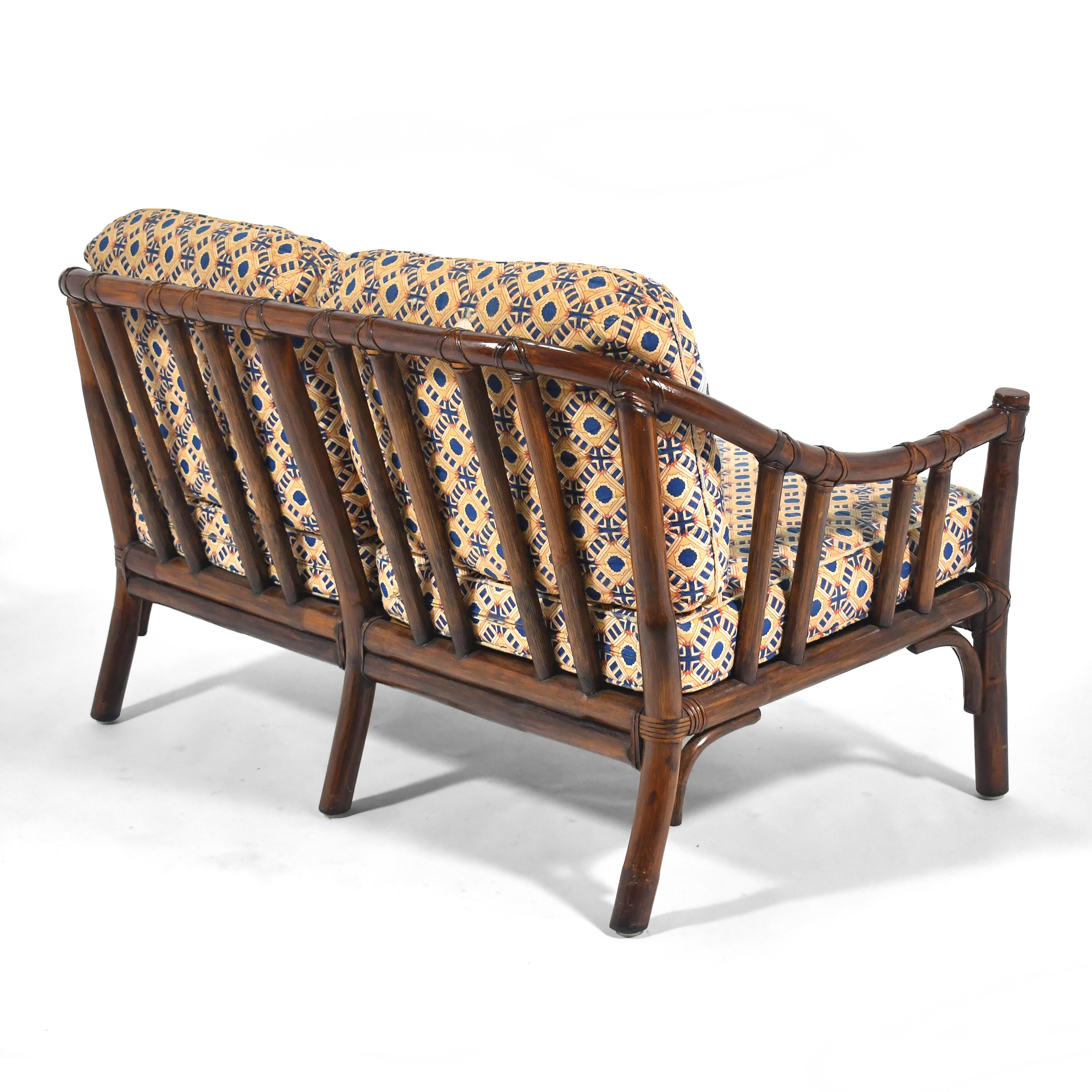 McGuire B-1 Rattan Two Seat Sofa In Good Condition In Highland, IN