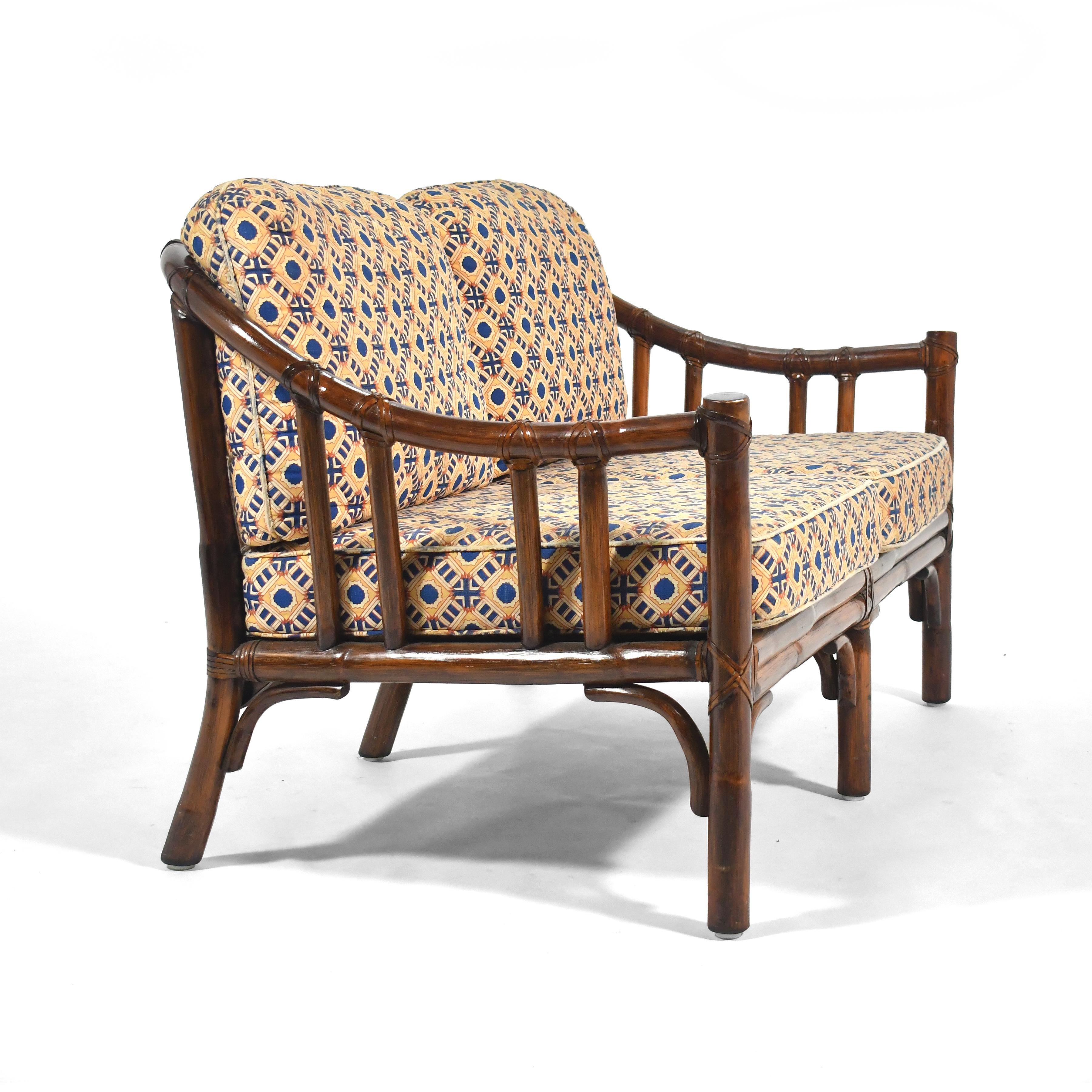 Mid-20th Century McGuire B-1 Rattan Two Seat Sofa