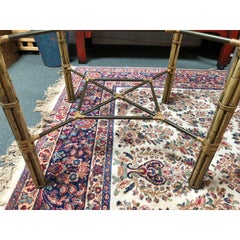 McGuire Bamboo and Brass Dining Table