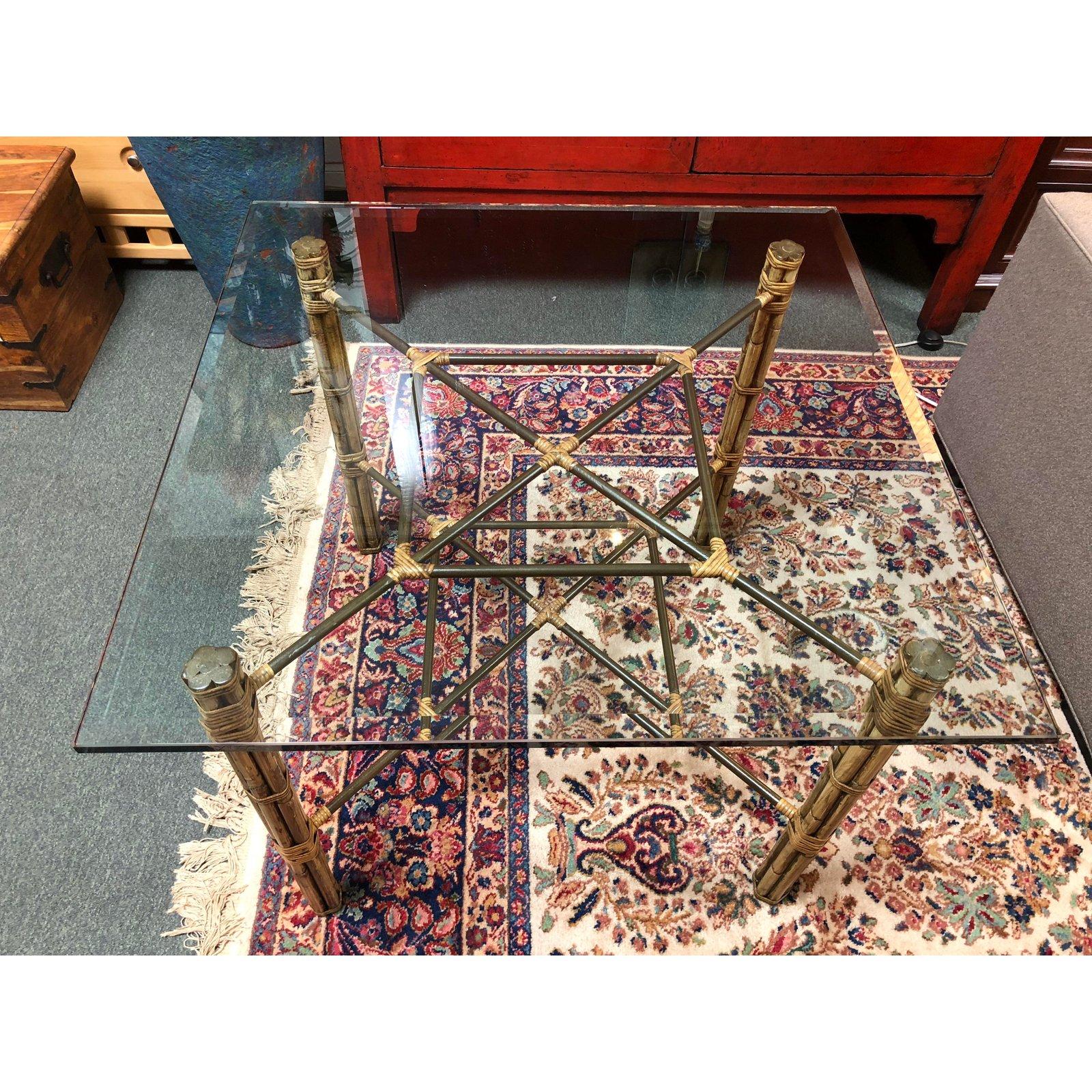 American McGuire Bamboo and Brass Dining Table