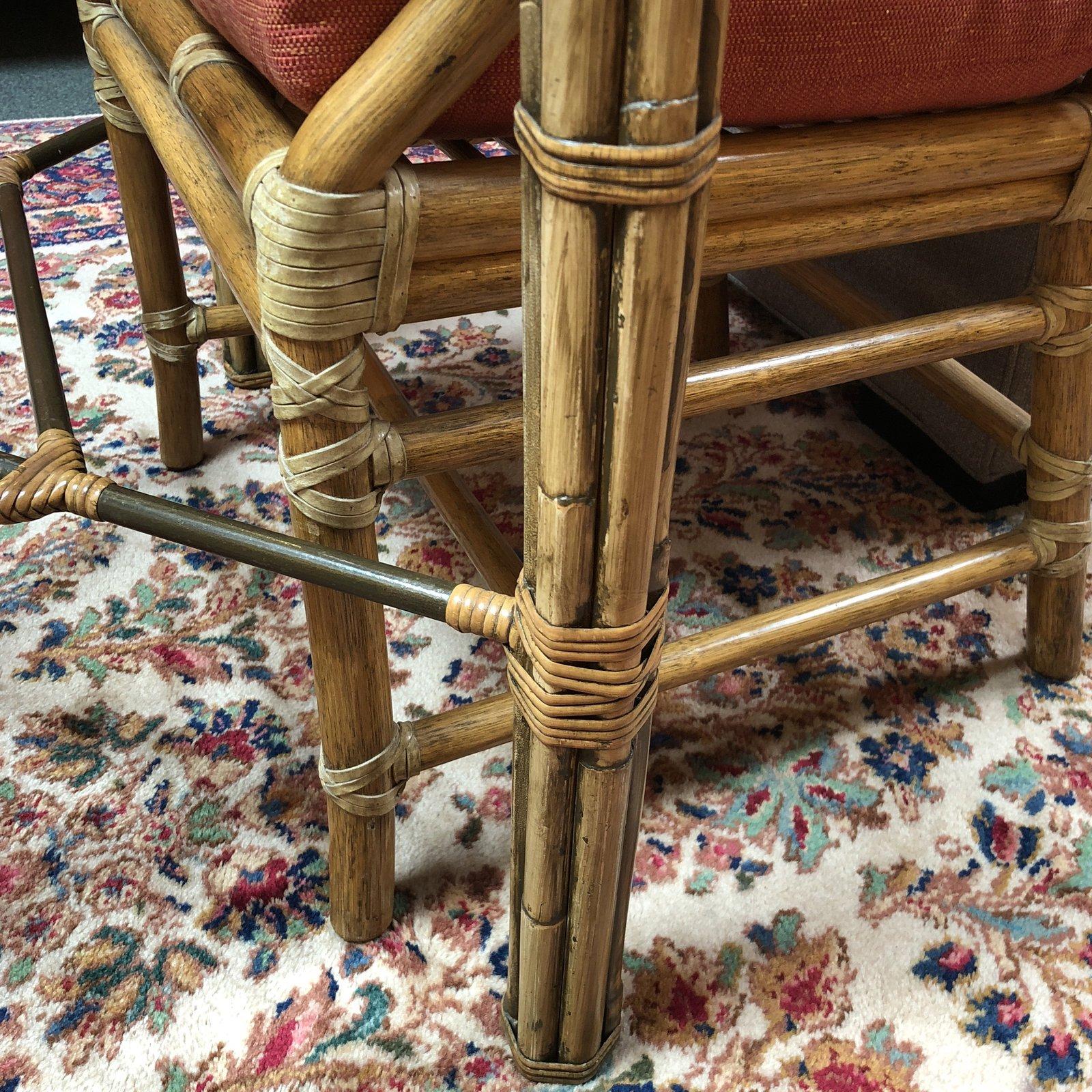 McGuire Bamboo and Brass Dining Table In Good Condition In San Francisco, CA