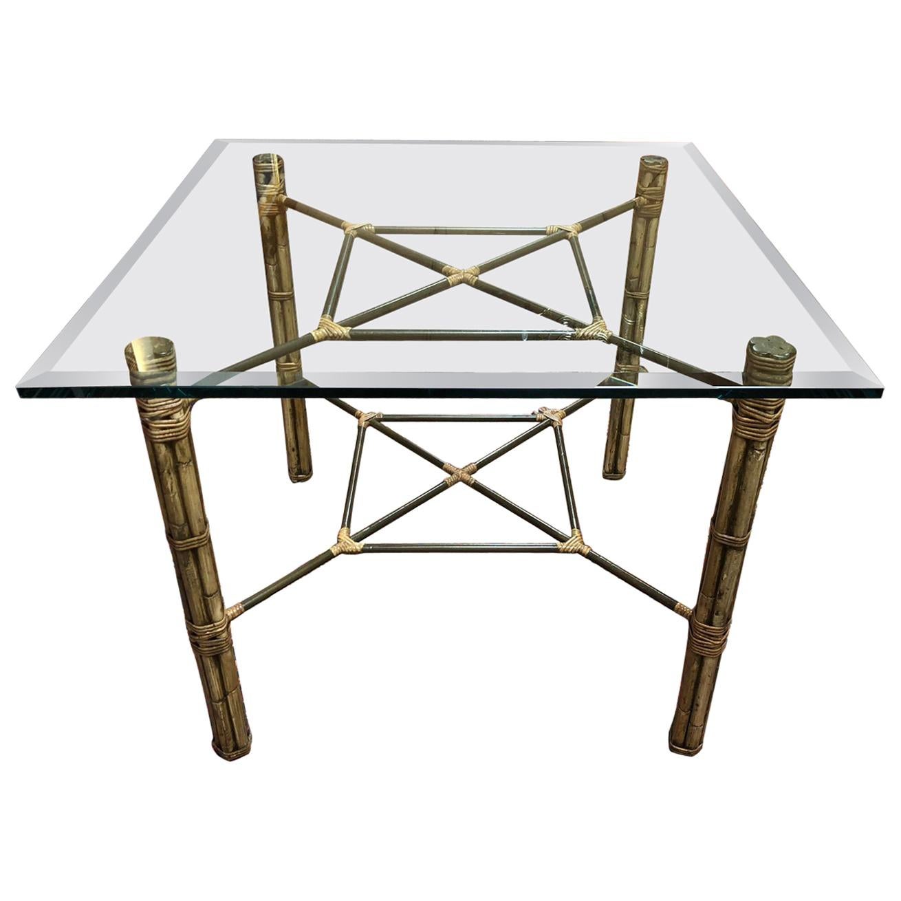 McGuire Bamboo and Brass Dining Table