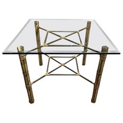 McGuire Bamboo and Brass Dining Table