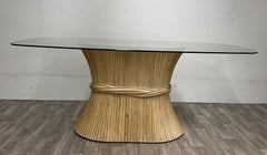 McGuire Bamboo and Glass Dining Table