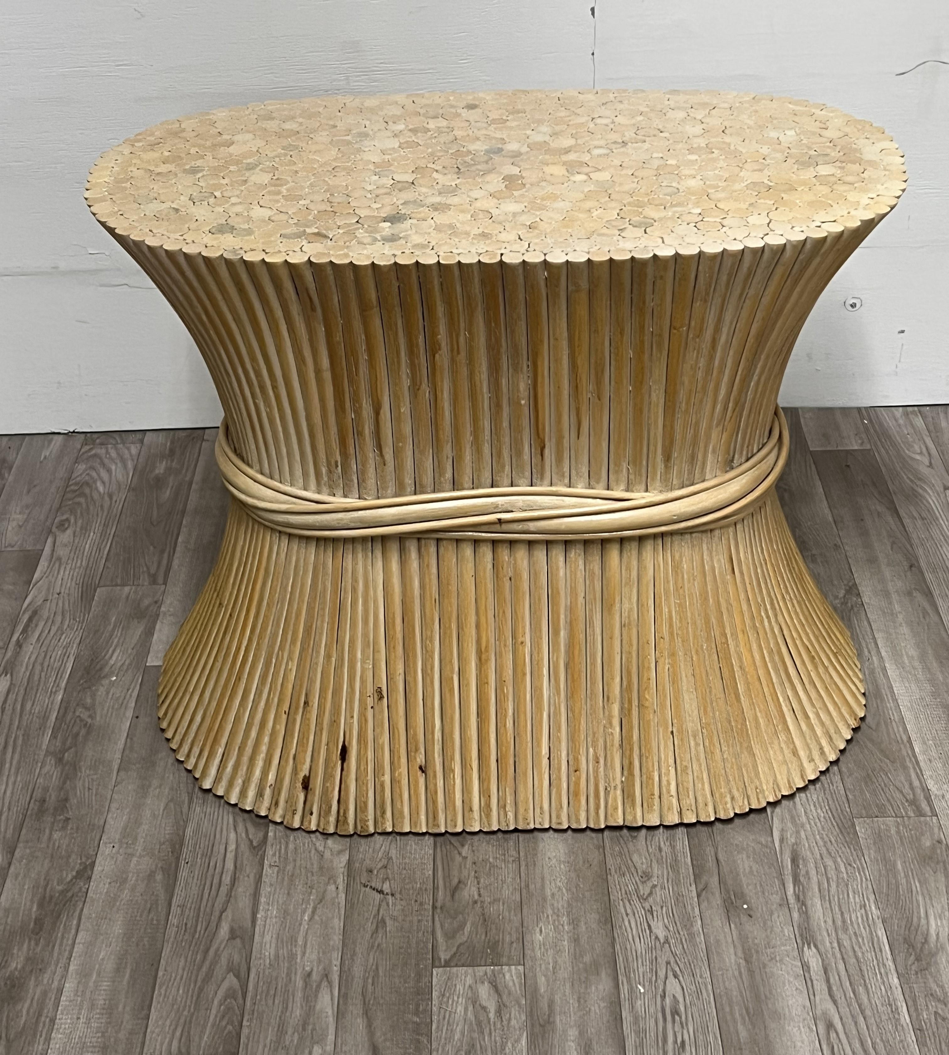 Table de salle à manger McGuire en bambou et verre en vente 1