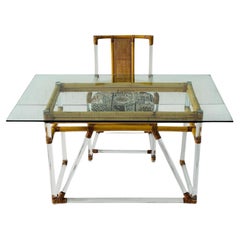 McGuire Bamboo and Lucite Desk & Chair, 1980