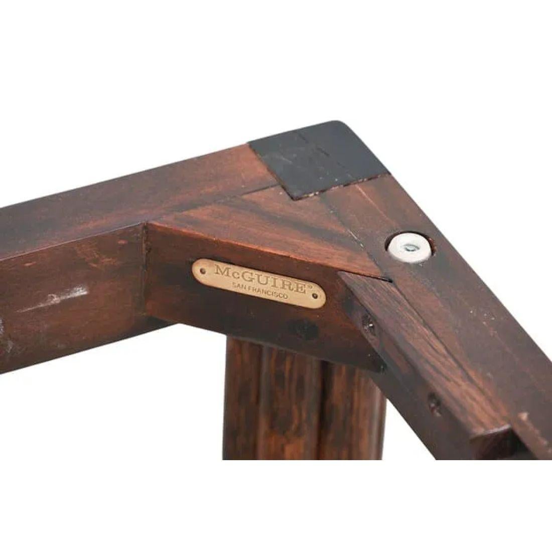 Table Parsons extensible McGuire en bambou et Oak Bon état - En vente à Locust Valley, NY