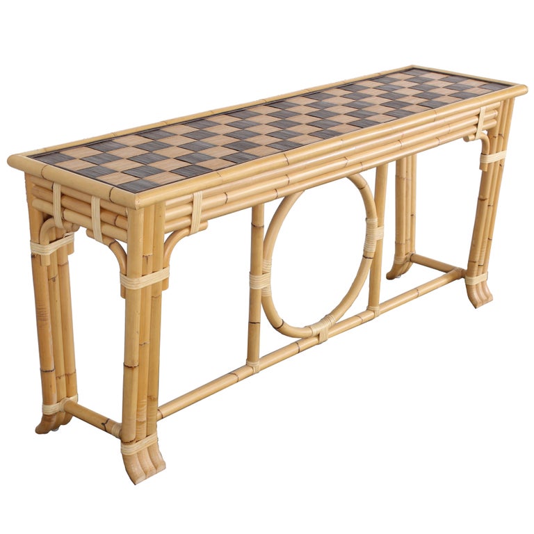 Mcguire Bamboo Console Table 1980 For At 1stdibs Mcguire Bamboo Console Table 1980 For
