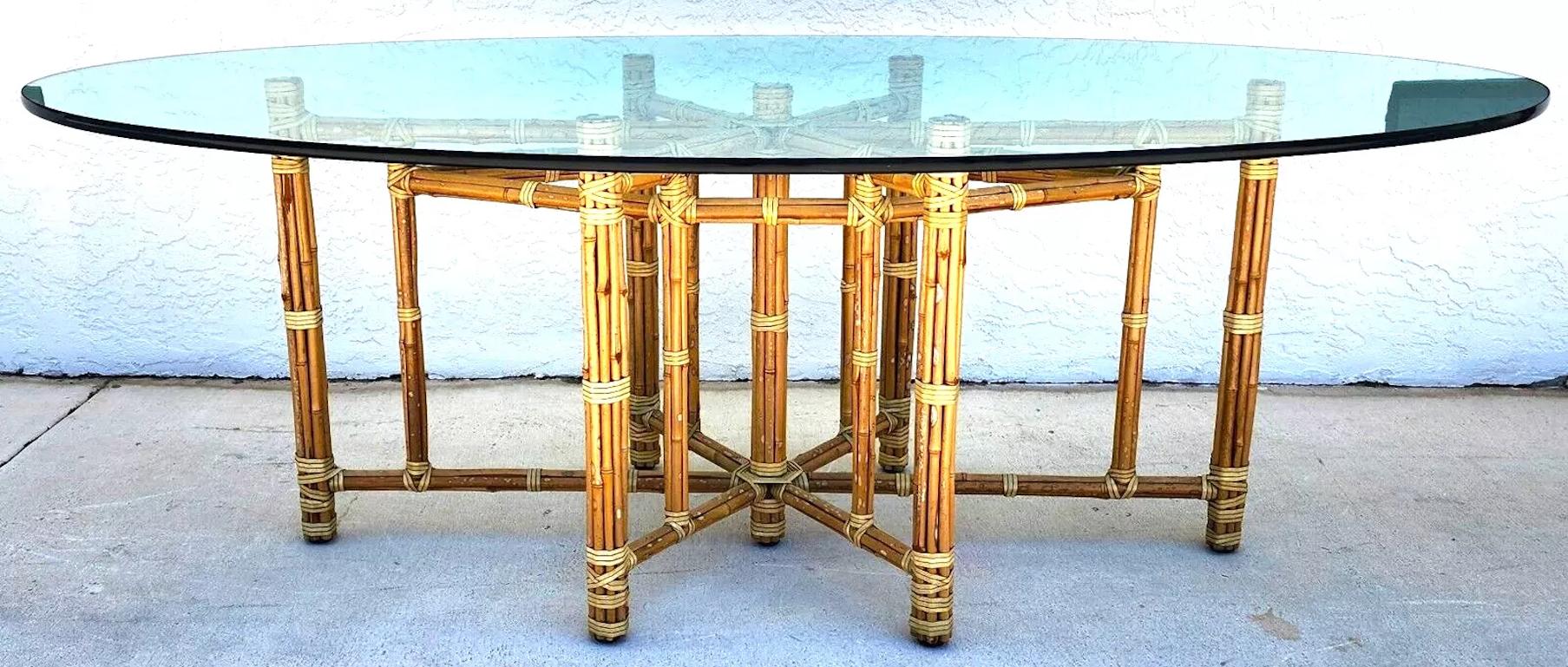 Late 20th Century McGuire Bamboo Dining Table Oval