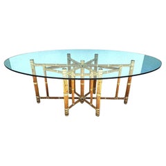 Retro McGuire Bamboo Dining Table Oval
