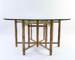 McGuire Bamboo & Glass Round Dining Table
