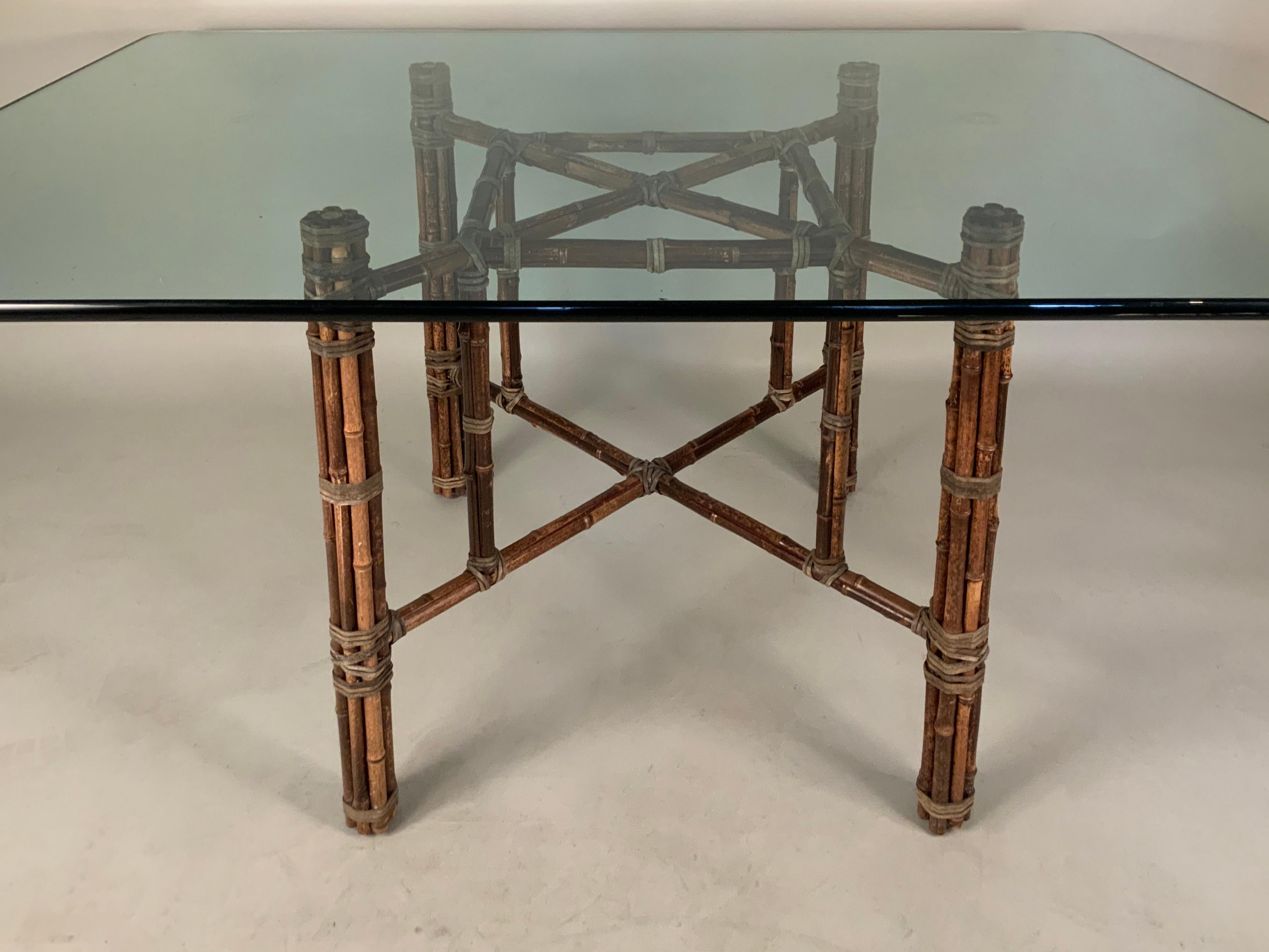 American McGuire Bamboo Rattan 1960s Dining Table