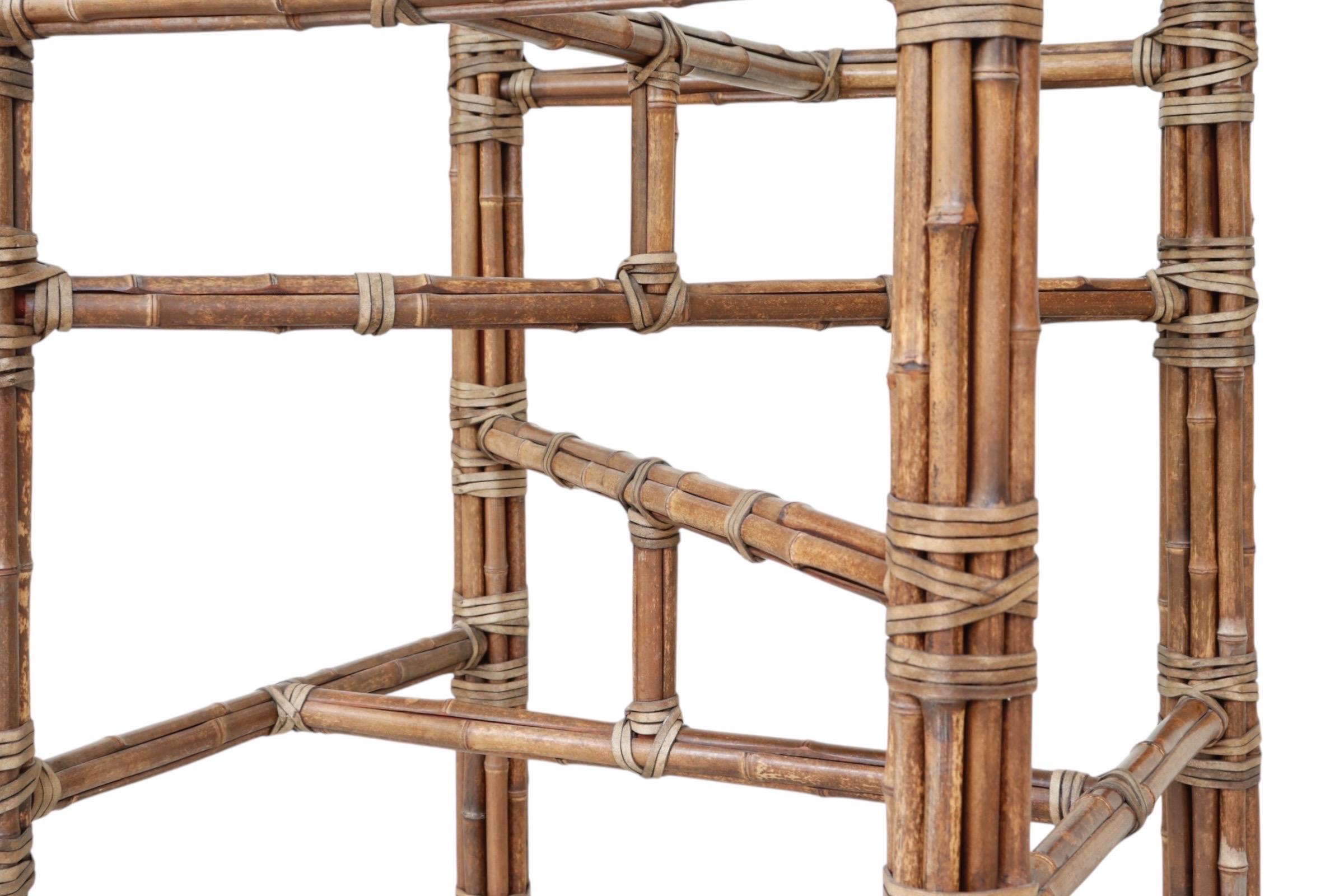 McGuire Bamboo Rattan & Glass Square Dining Table 4