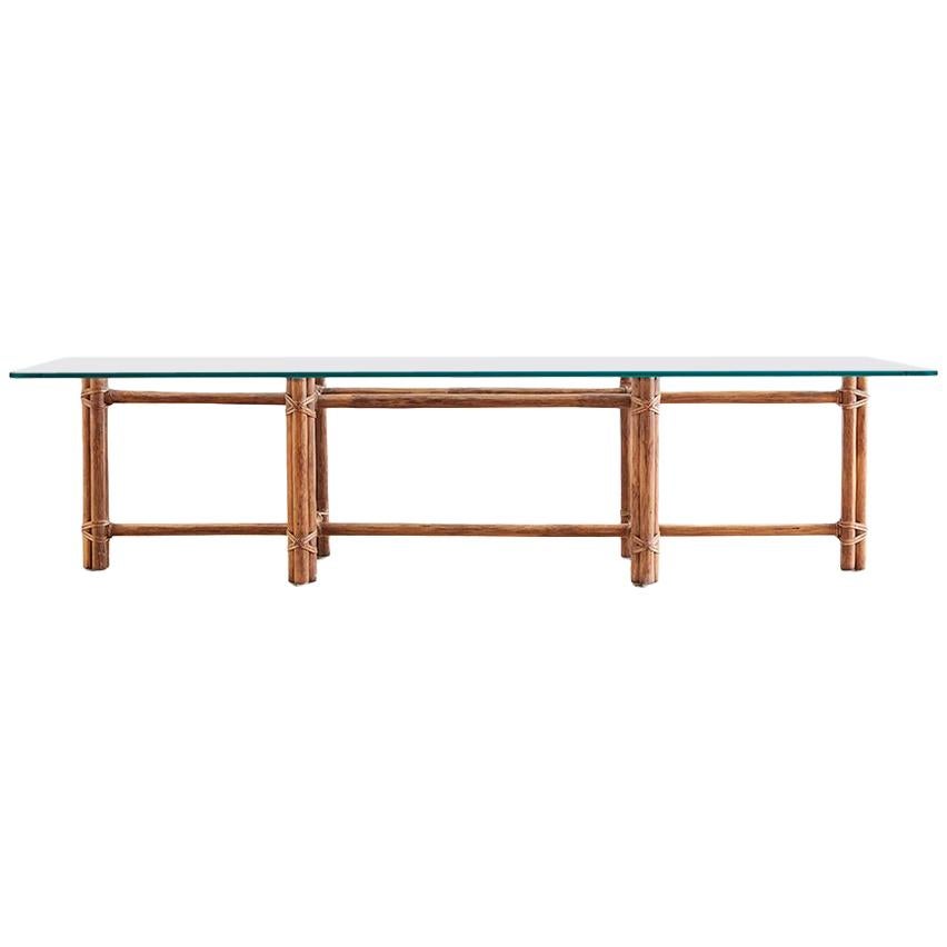 McGuire Bamboo Rattan Low Cocktail Table