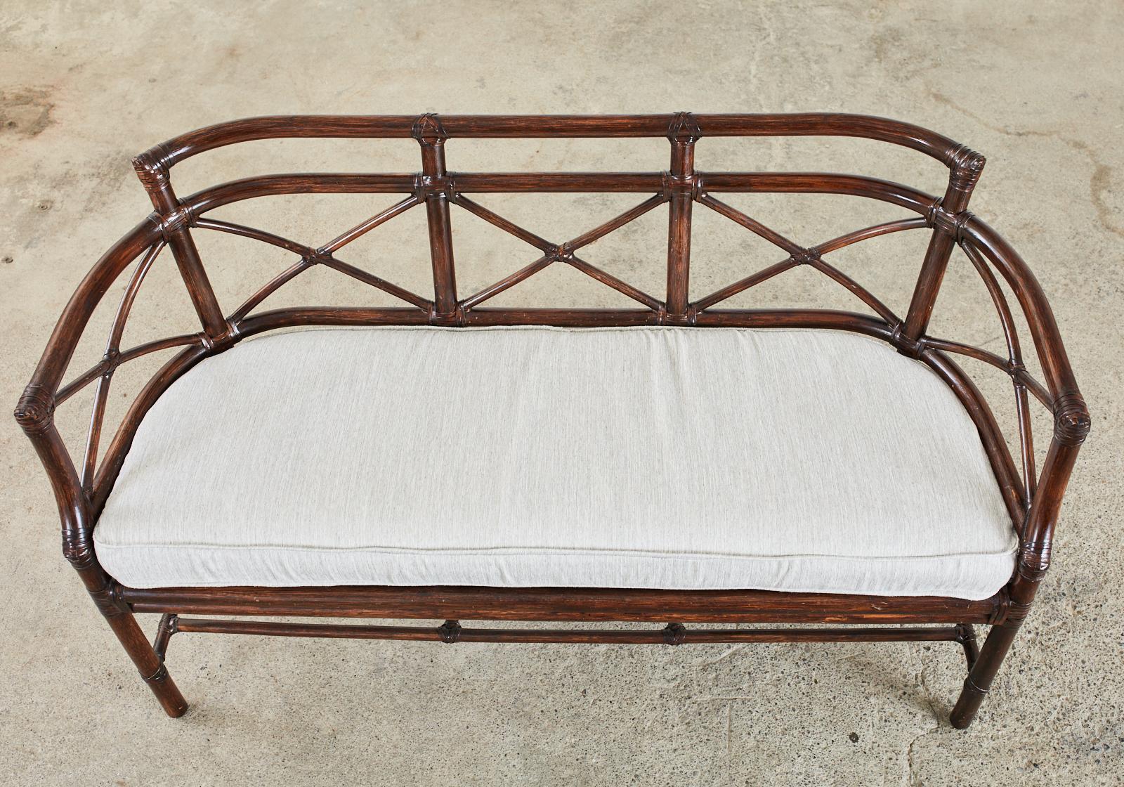 rattan settee bench