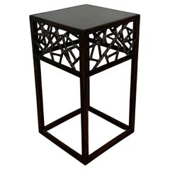 McGuire Bamboo Rattan Square Side Table with Glass Top