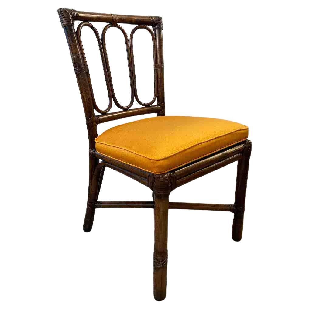McGuire, Bamboo Set Of 4 Chairs With Orange Cushions