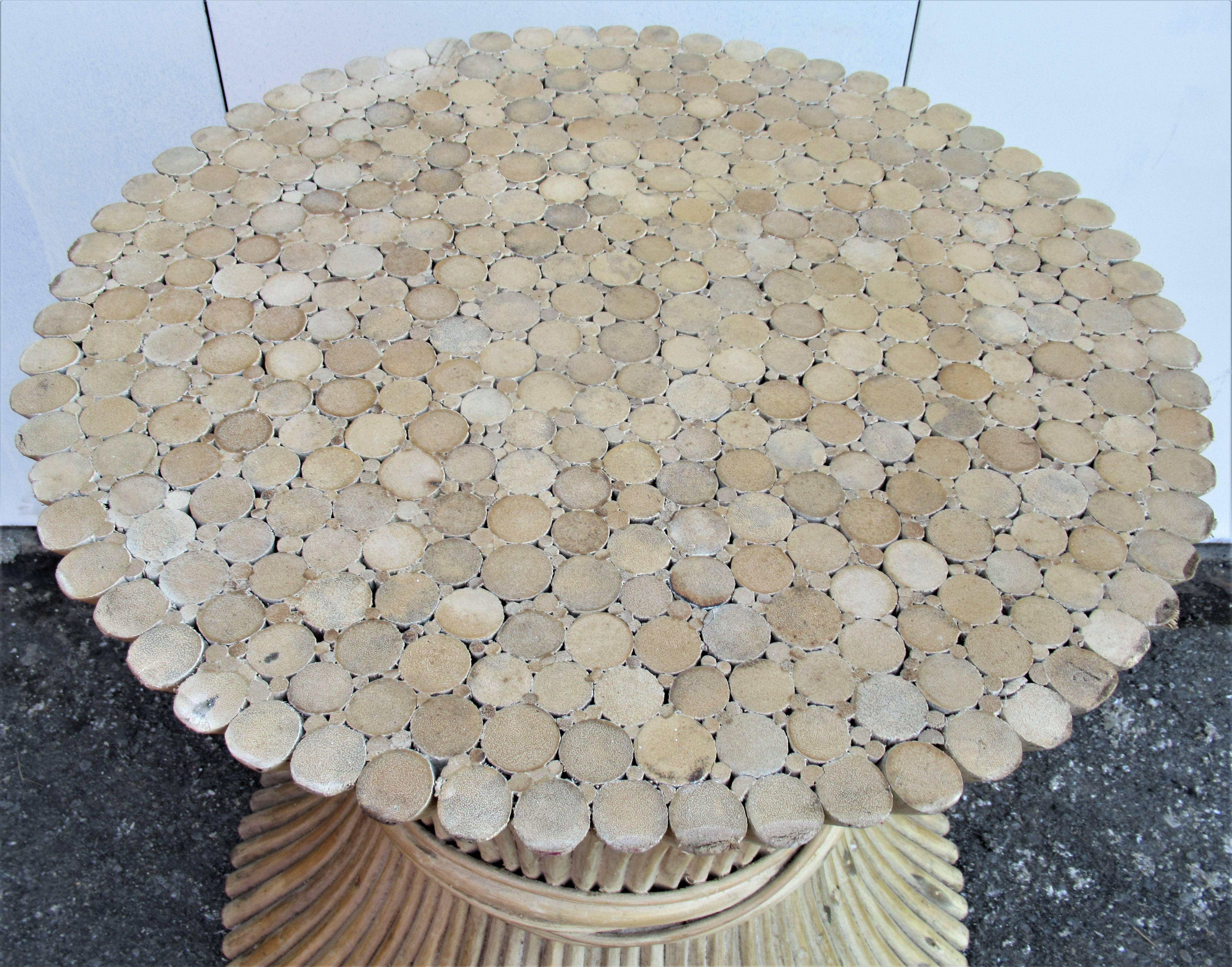 Mcguire Bamboo Sheaf of Wheat Dining Table In Good Condition In Rochester, NY