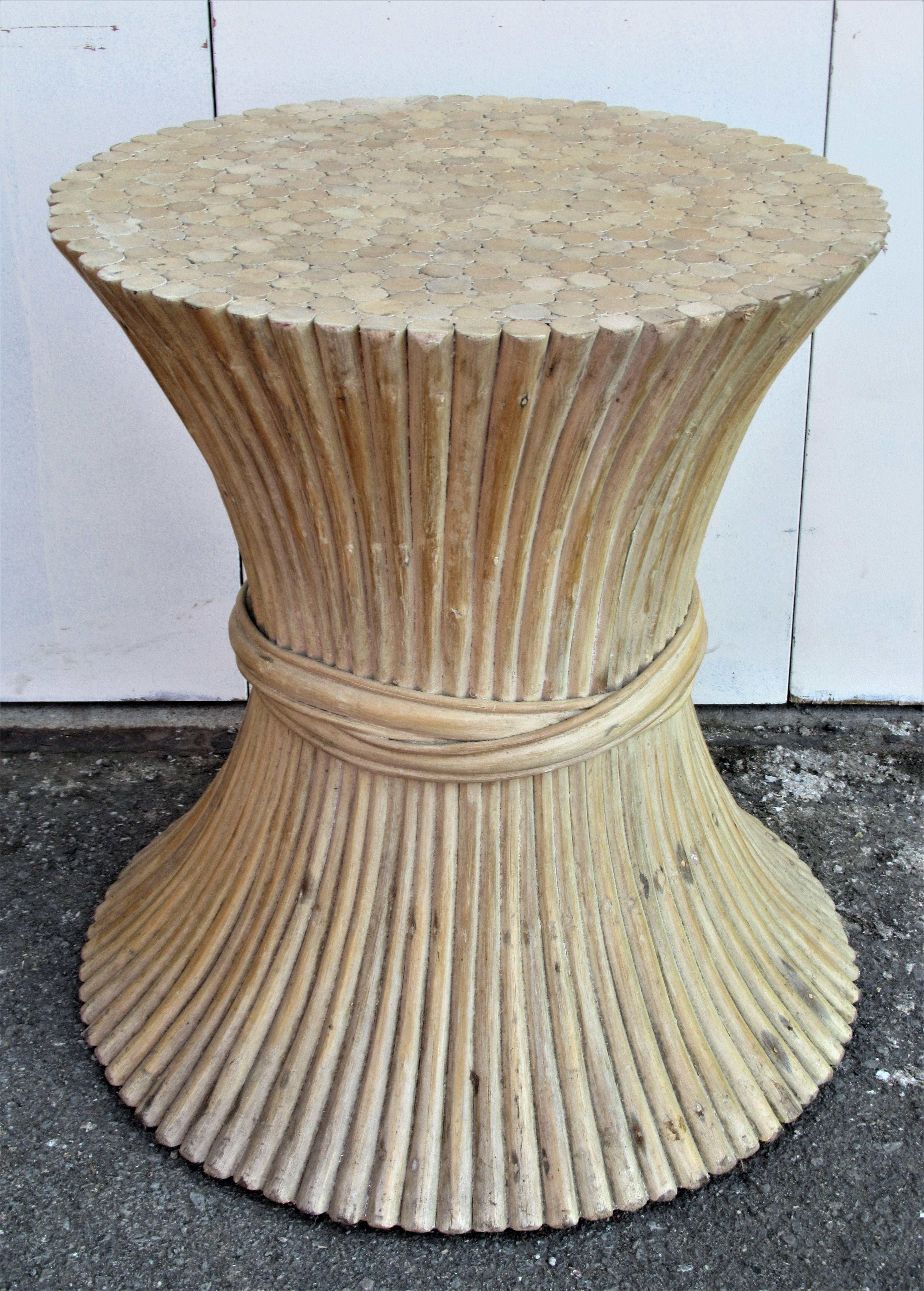 Mcguire Bamboo Sheaf of Wheat Dining Table  2