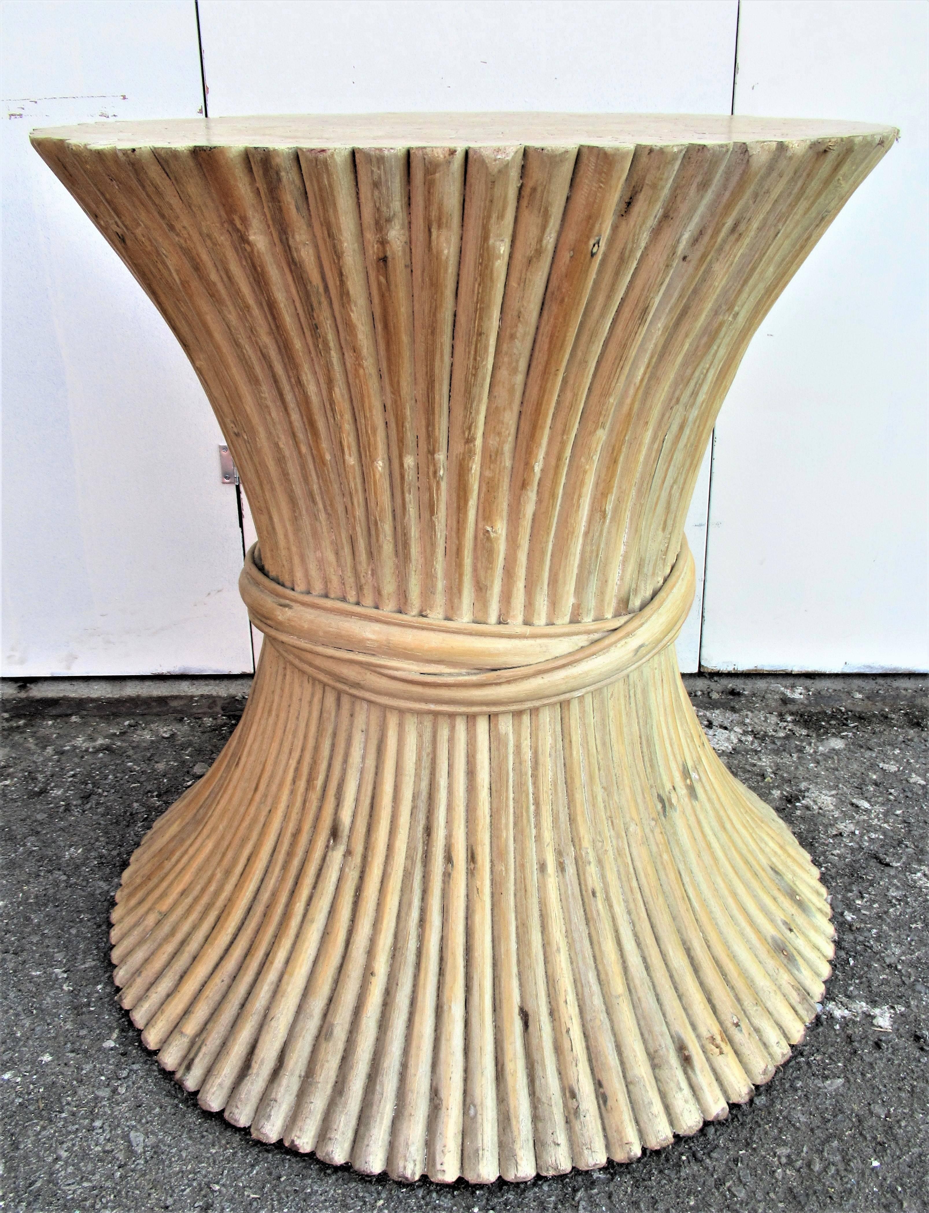 Mcguire Bamboo Sheaf of Wheat Dining Table 4