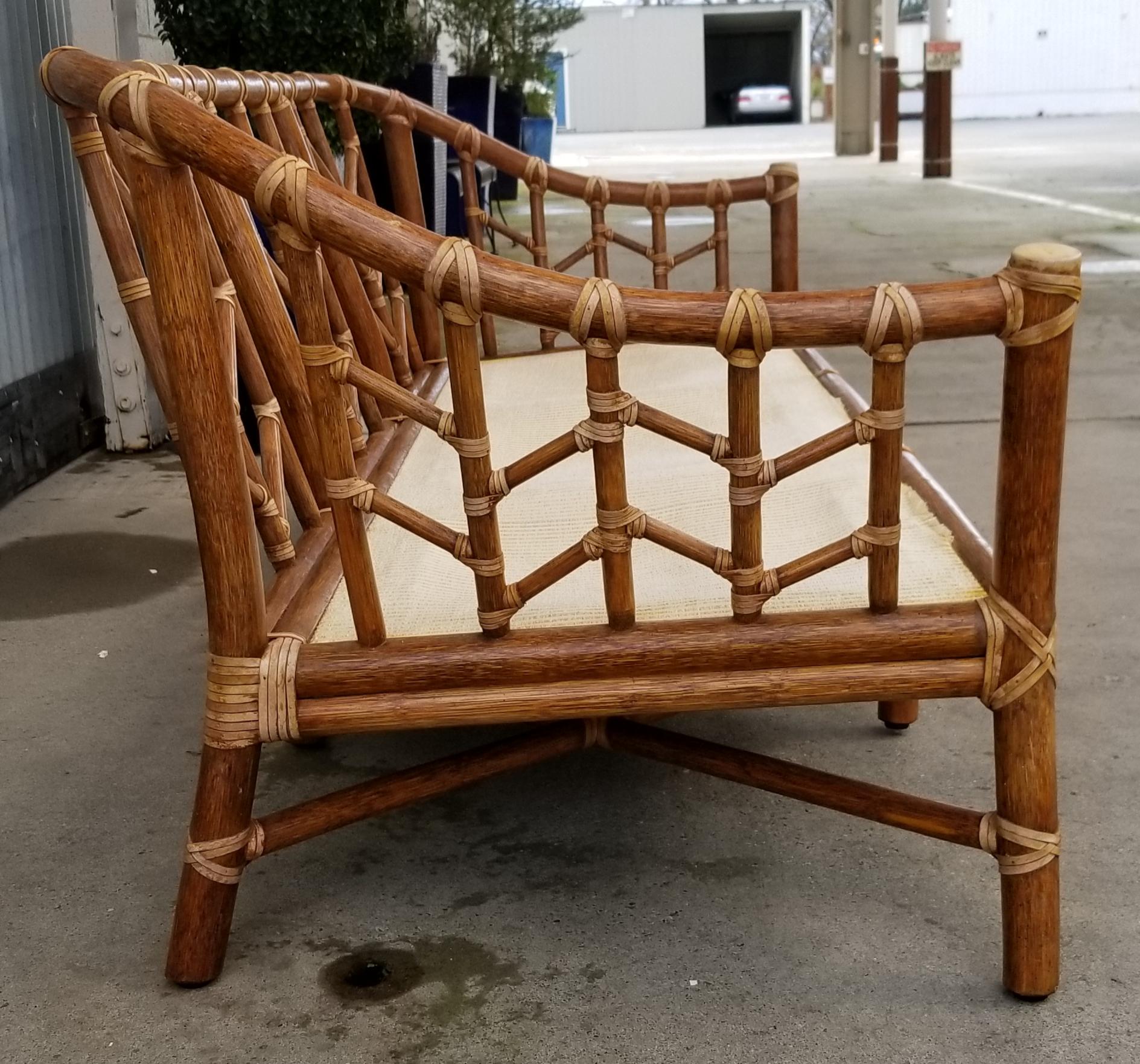 20th Century McGuire Bamboo Sofa