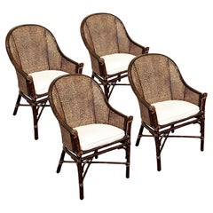Retro McGuire "Belden" Dining Chairs, Set of 4