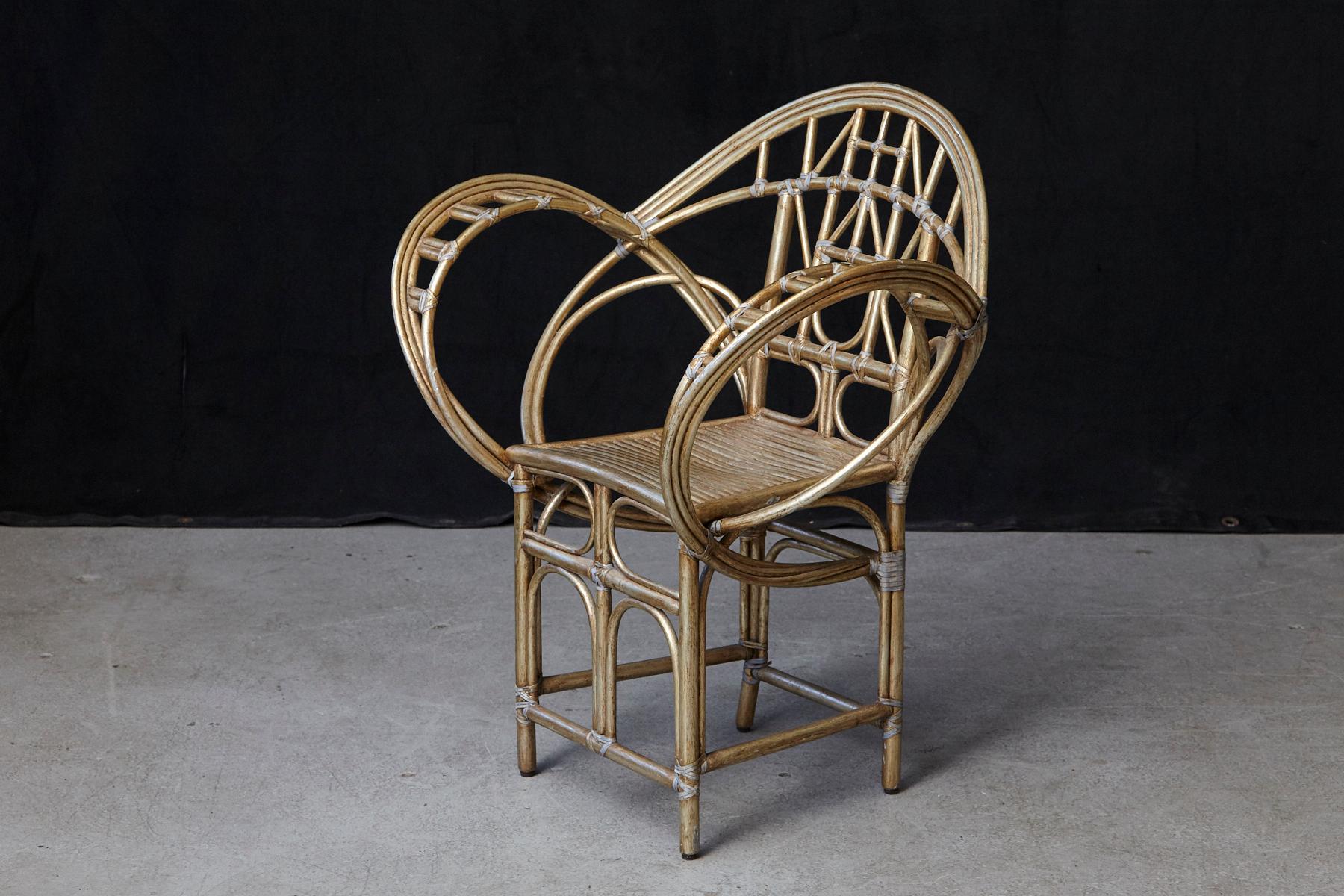 American McGuire Butterfly Chair, M-131 in Gold Tone Finish