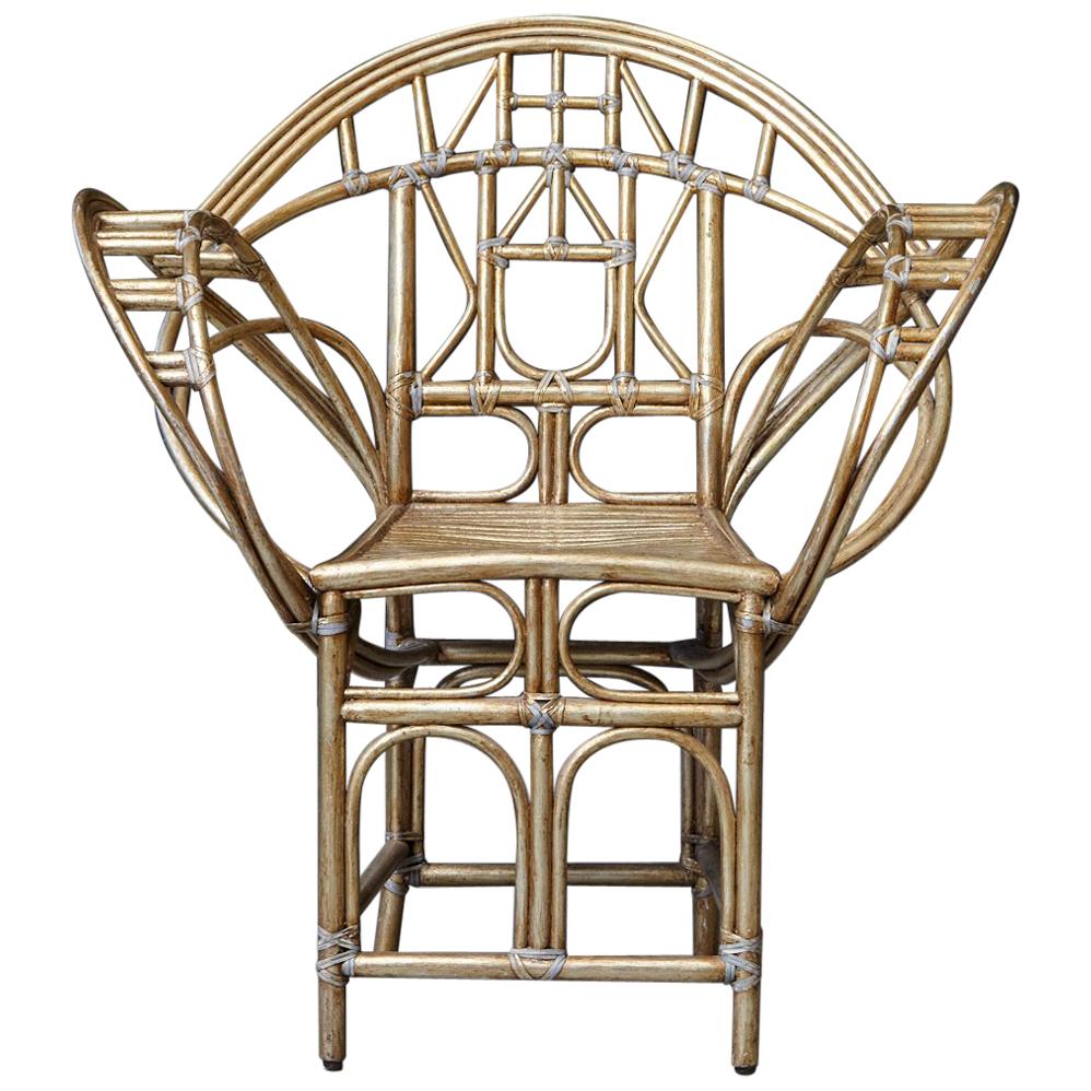 McGuire Butterfly Chair, M-131 in Gold Tone Finish