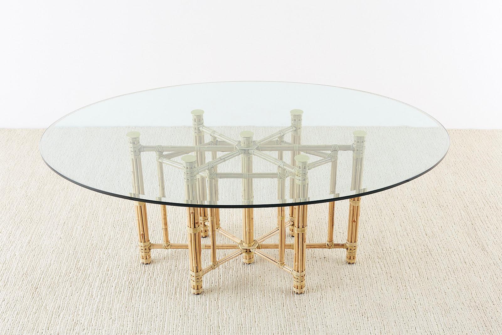 Organic Modern McGuire California Modern Bamboo Rattan Oval Dining Table