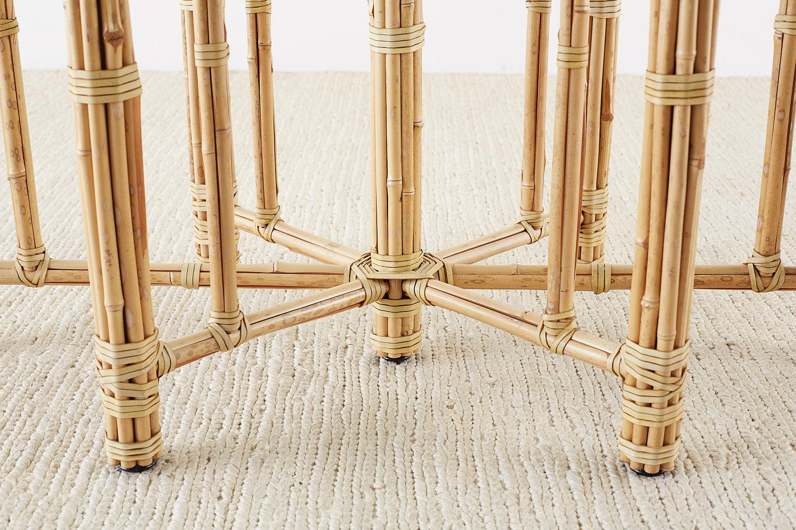 McGuire California Modern Bamboo Rattan Oval Dining Table 1