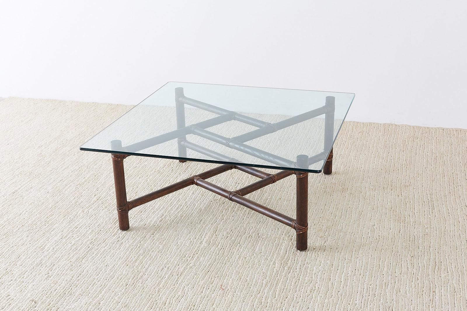 McGuire California Modern Bamboo Rattan Square Cocktail Table 5