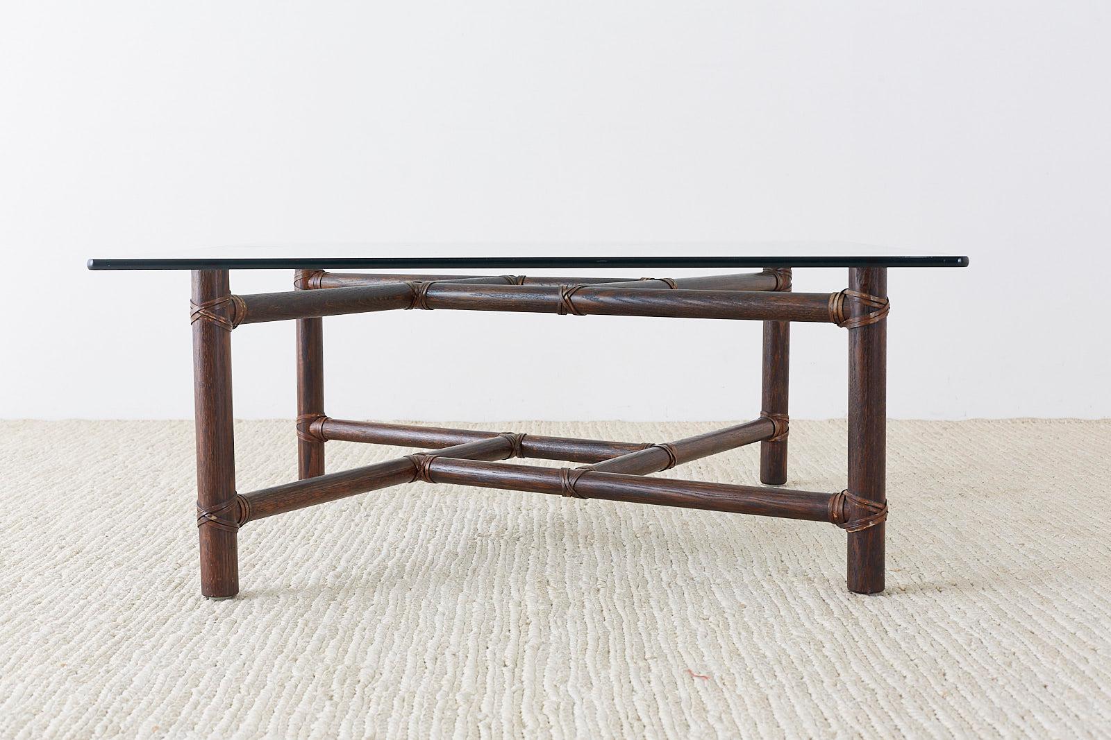 McGuire California Modern Bamboo Rattan Square Cocktail Table 6