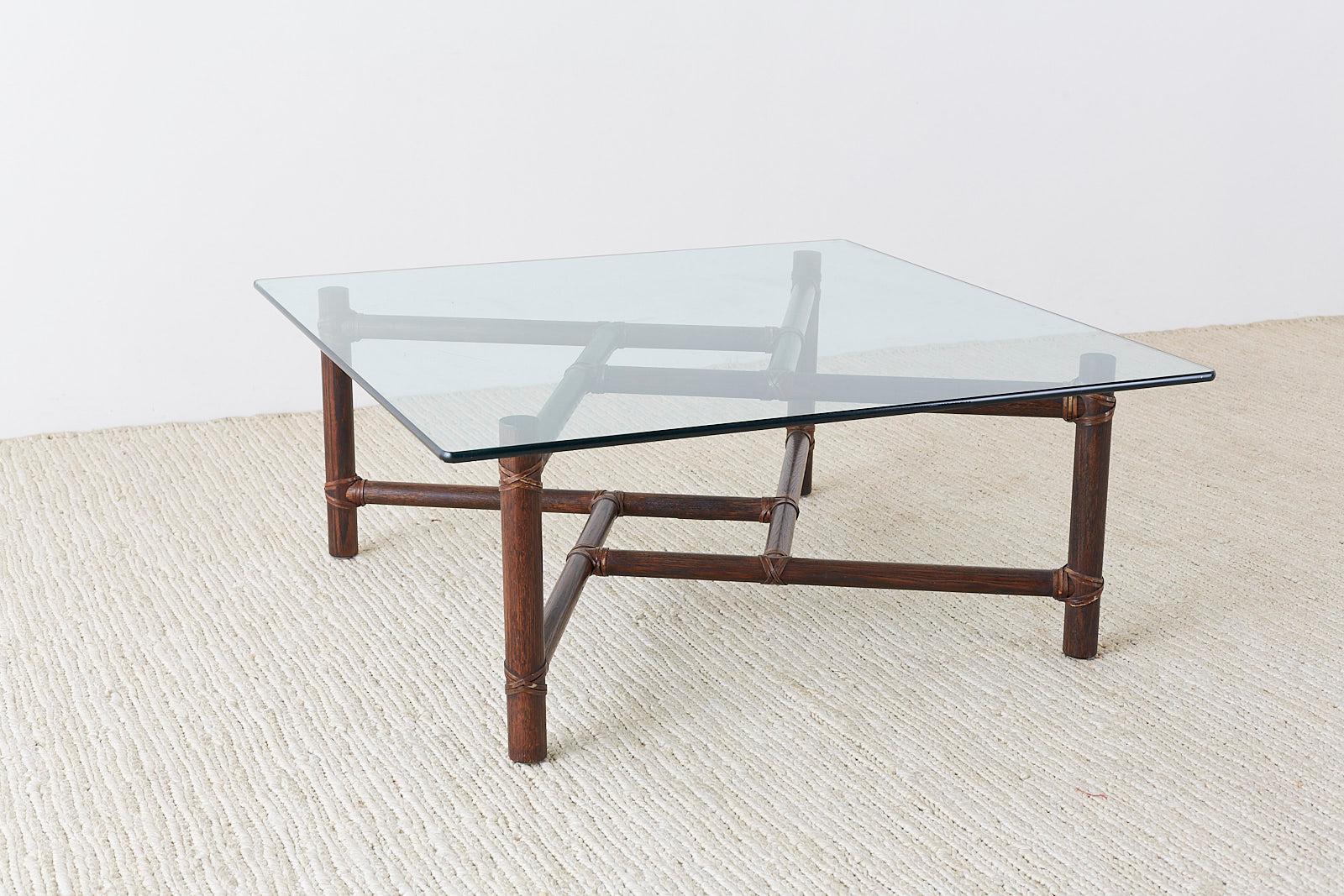McGuire California Modern Bamboo Rattan Square Cocktail Table 10