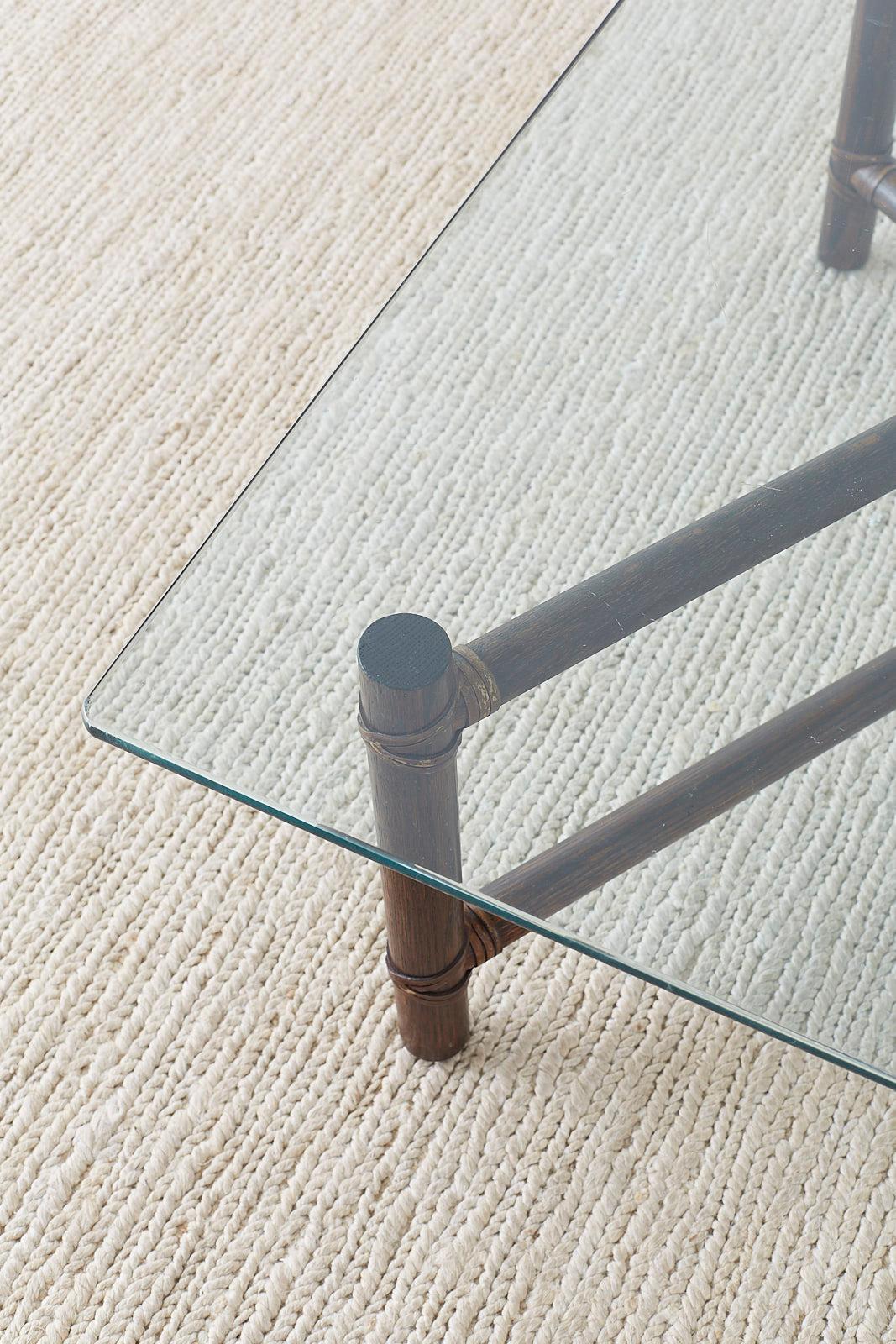 McGuire California Modern Bamboo Rattan Square Cocktail Table 10