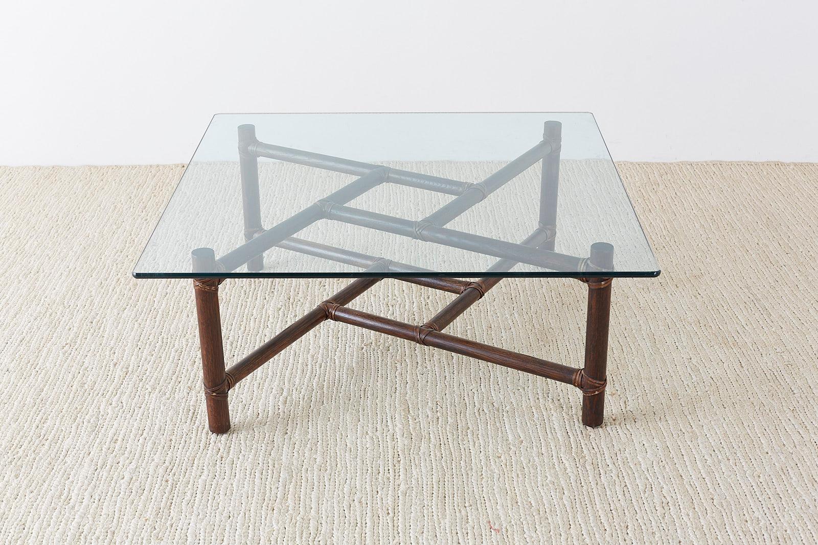 Organic Modern McGuire California Modern Bamboo Rattan Square Cocktail Table