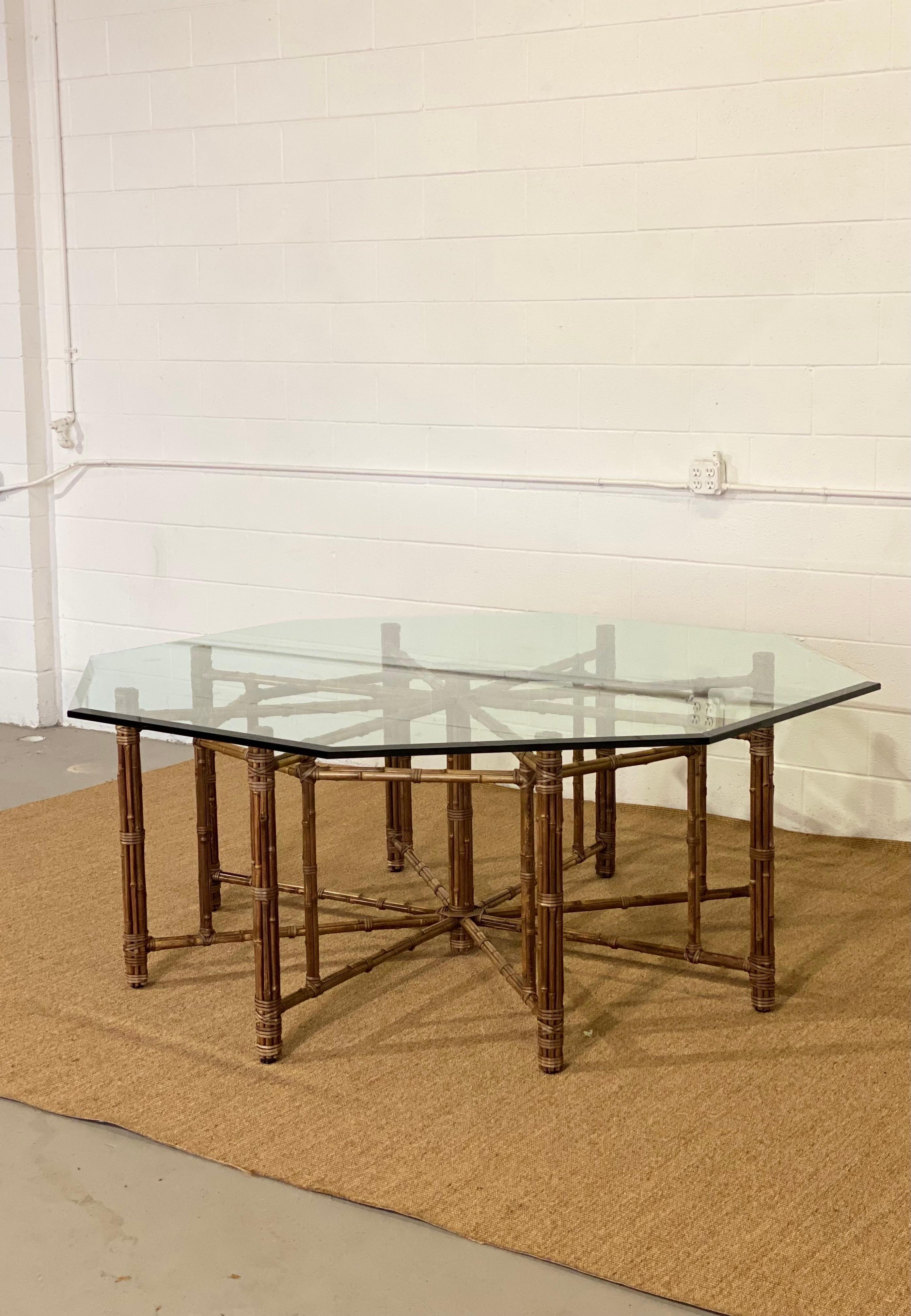 octagon glass dining table