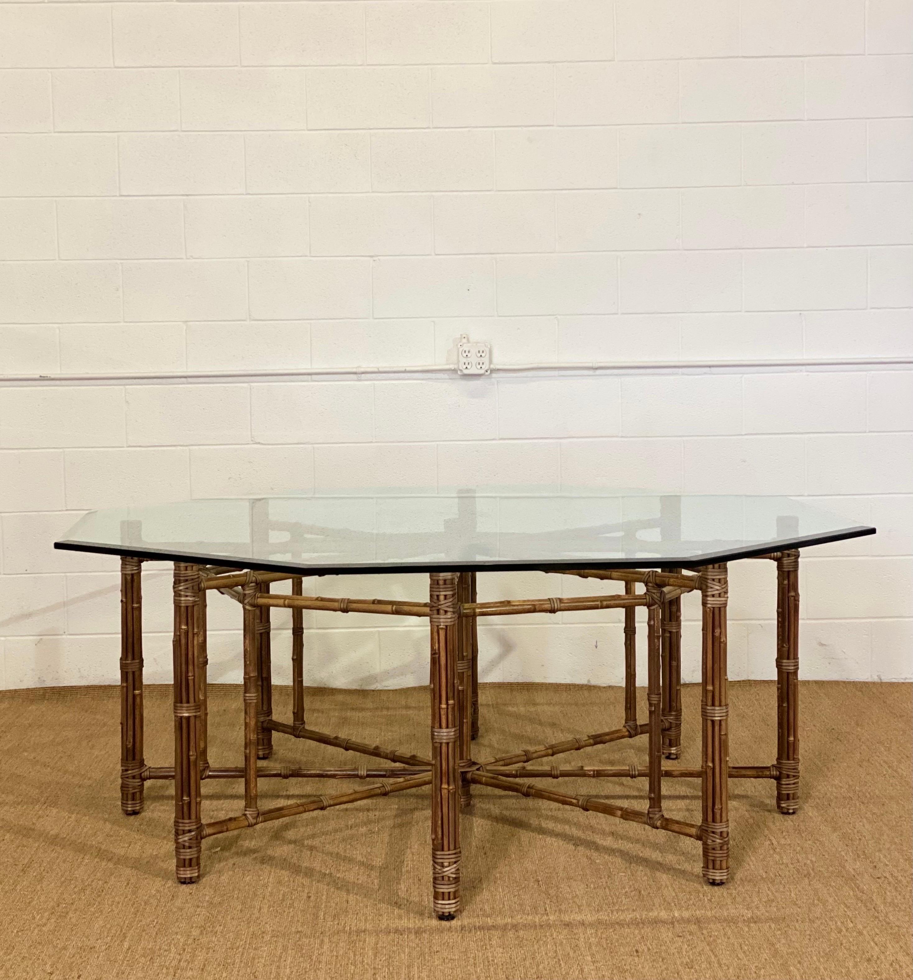 glass octagon dining table